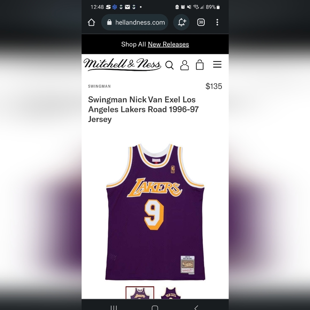 Mitchell&Ness 1996-1997 Lakers #9 Van Exel  Jersey